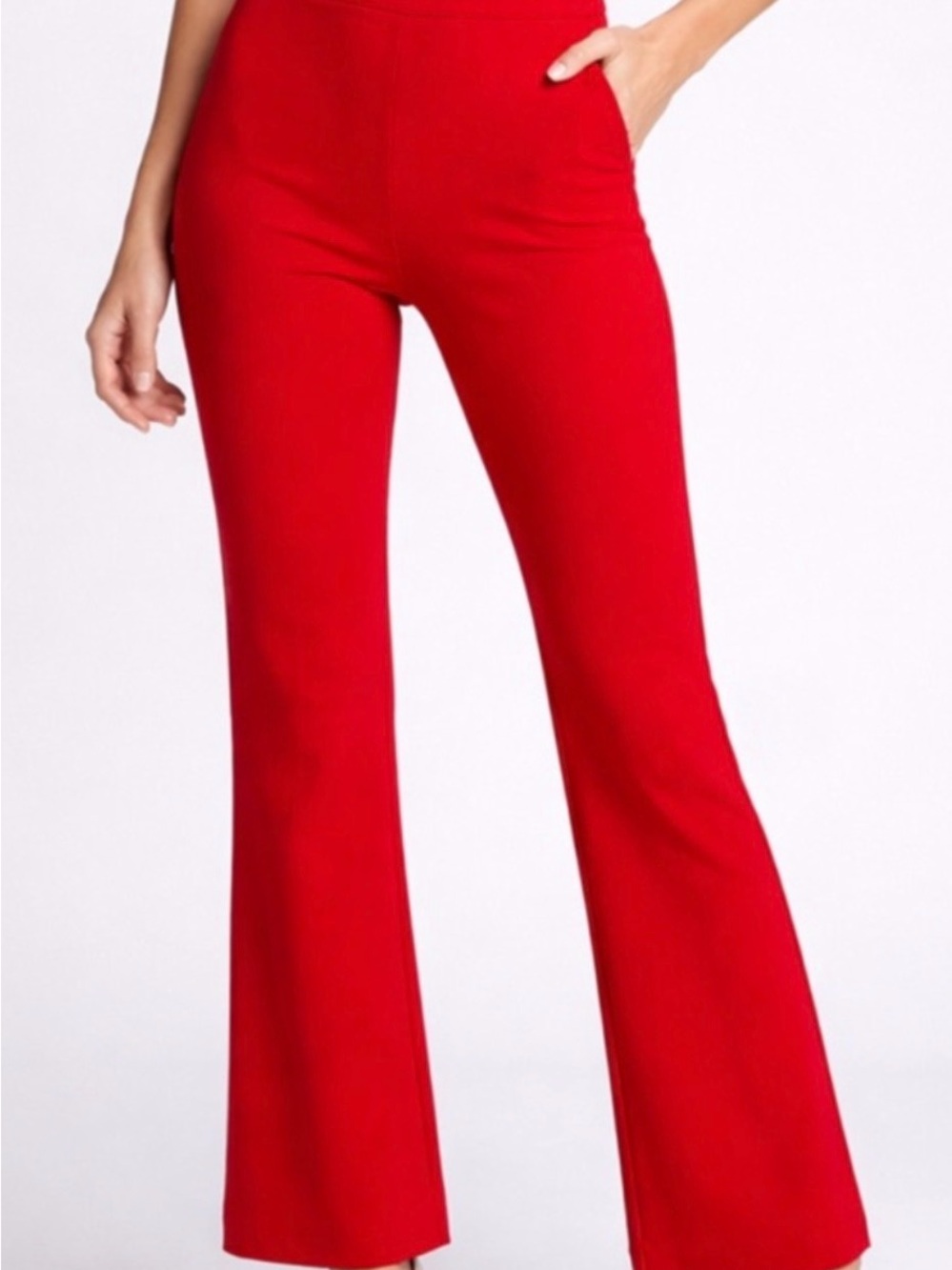 SPANX Red High-Waist Kick Flare Pants